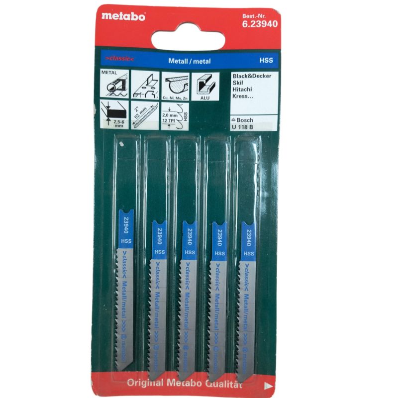 Jigsaw Blades - Metal 2.5mm to 6mm - U Shank Metabo 623940000