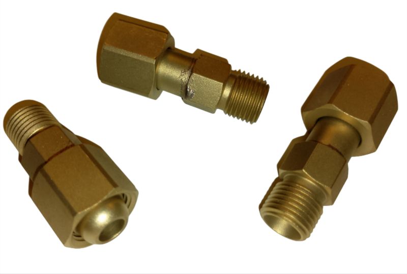 Unequal Coupler G1/4 RH Male thread x G3/8 RH Loose nut .
