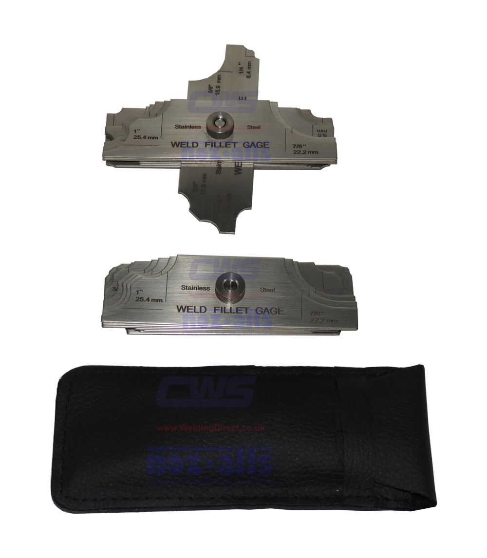 Fillet Weld Gauge Set of 7 Leaves Stainless Steel