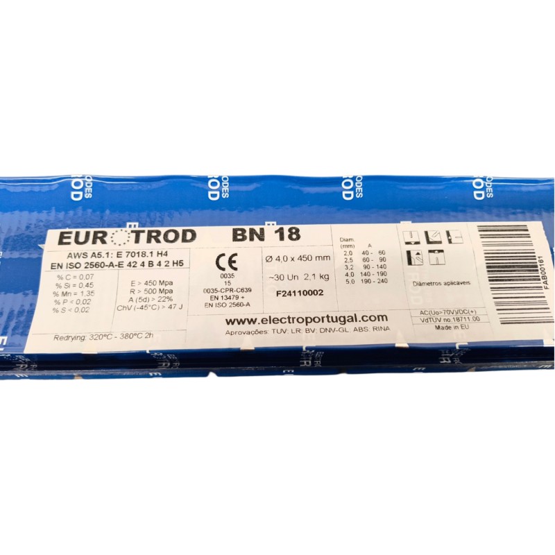 Eurotrod BN18 7018-1 H4 4mm x 450mm 2.1kg Pac