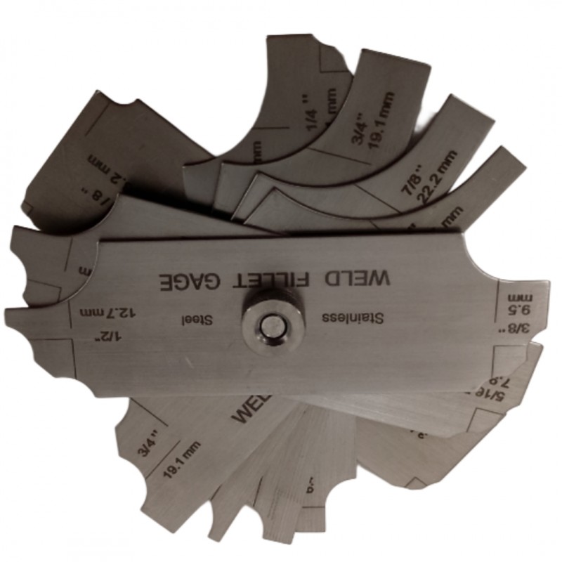 Fillet Weld Gauge Set of 7 Leaves Stainless S