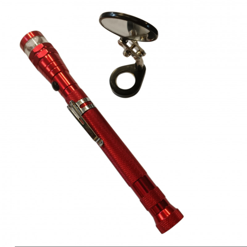 magnetic inspection torch with mirror - extendable