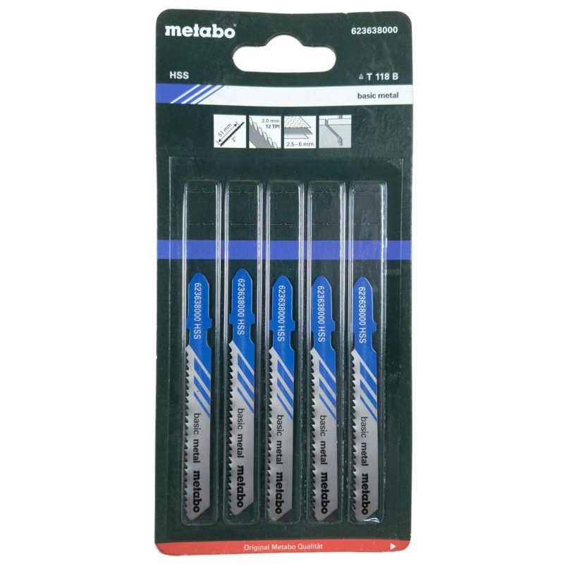 Jigsaw Blades - Metal 2.5mm to 6mm - Metabo 6