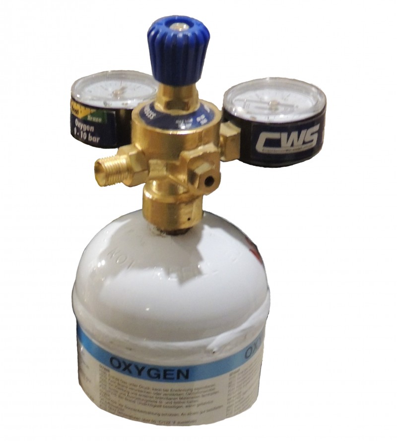 2 Gauge Mini Oxygen Regulator Plus Adaptor - 
