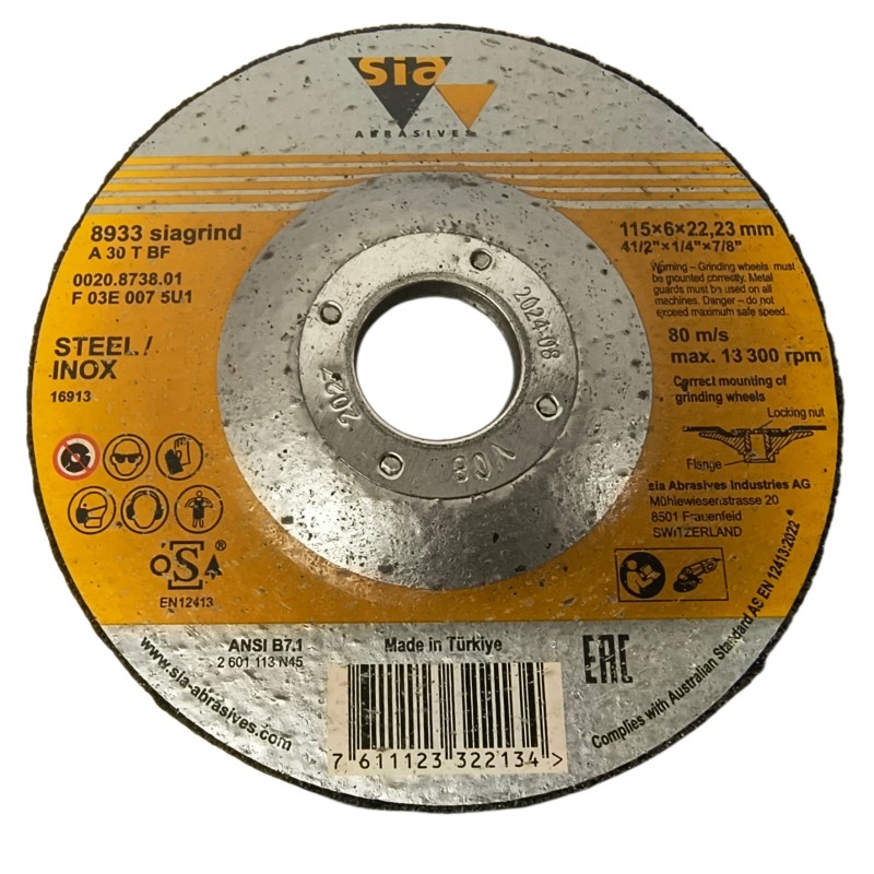 Sia 0020.4706 - 115x6x22.23mm Grinding Disc (