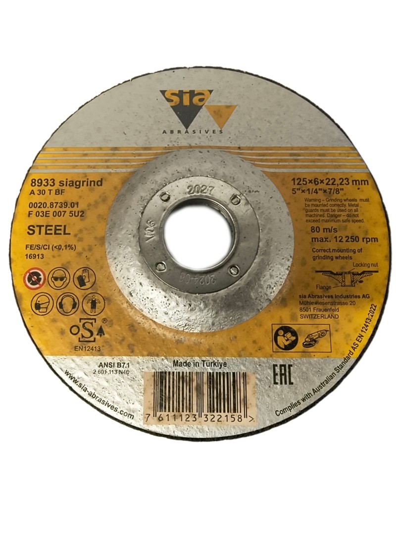 Sia 0020.4707 - 125x6x22.23mm Grinding Disc (